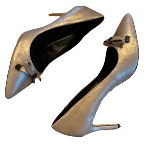 DKNY Gold METALLIC LEATHER HIGH HEEL PUMP Size 7